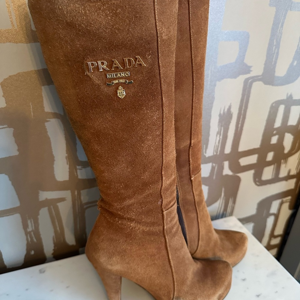 Prada Women's Brown Over the Knee Boots